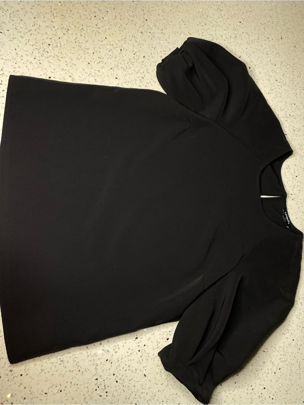 Express Black Puff Sleeve Dress